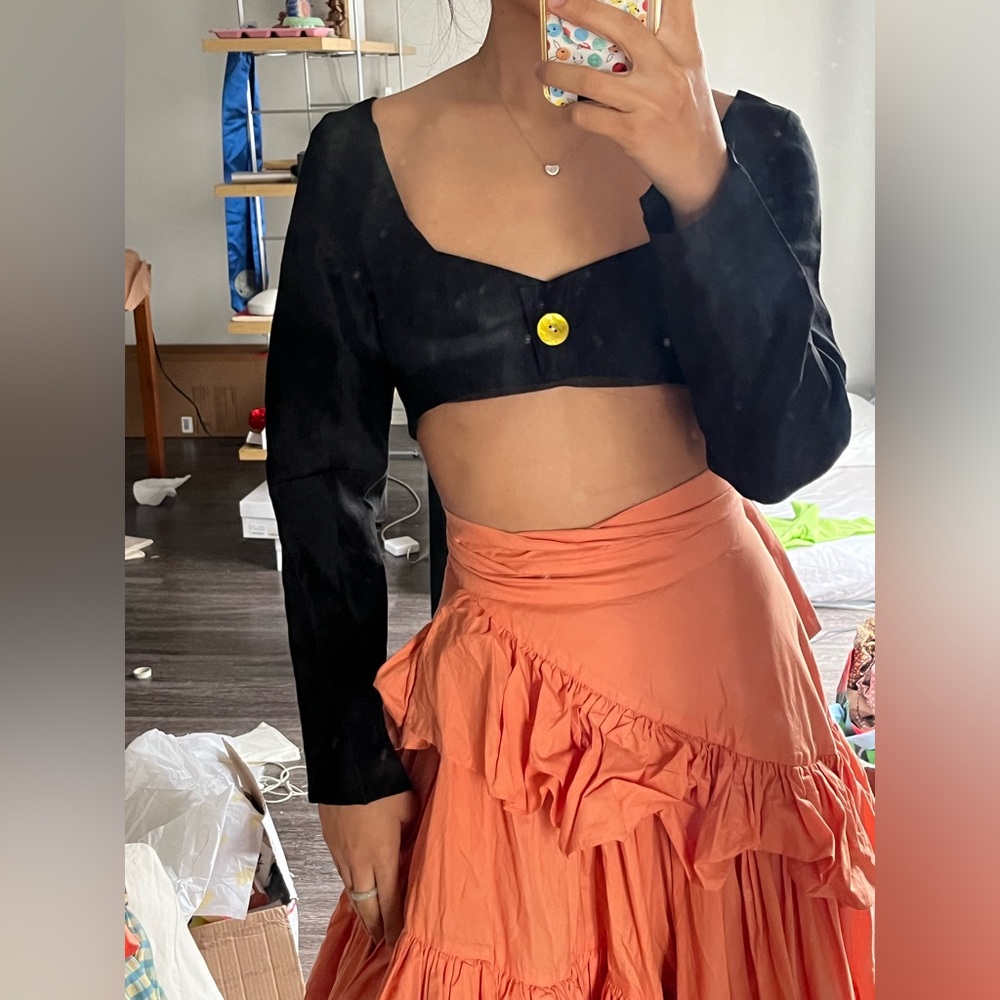 SOLD DO NOT BUY Maryam Nassir Zadeh Orem crop top pearl button 2 XS